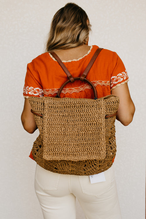 The Zuri Woven Backpack Bag