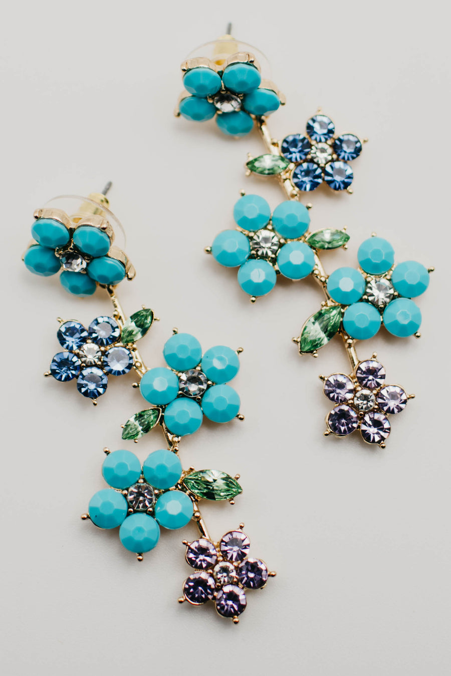 The Leah Colorful Studded Floral Earring
