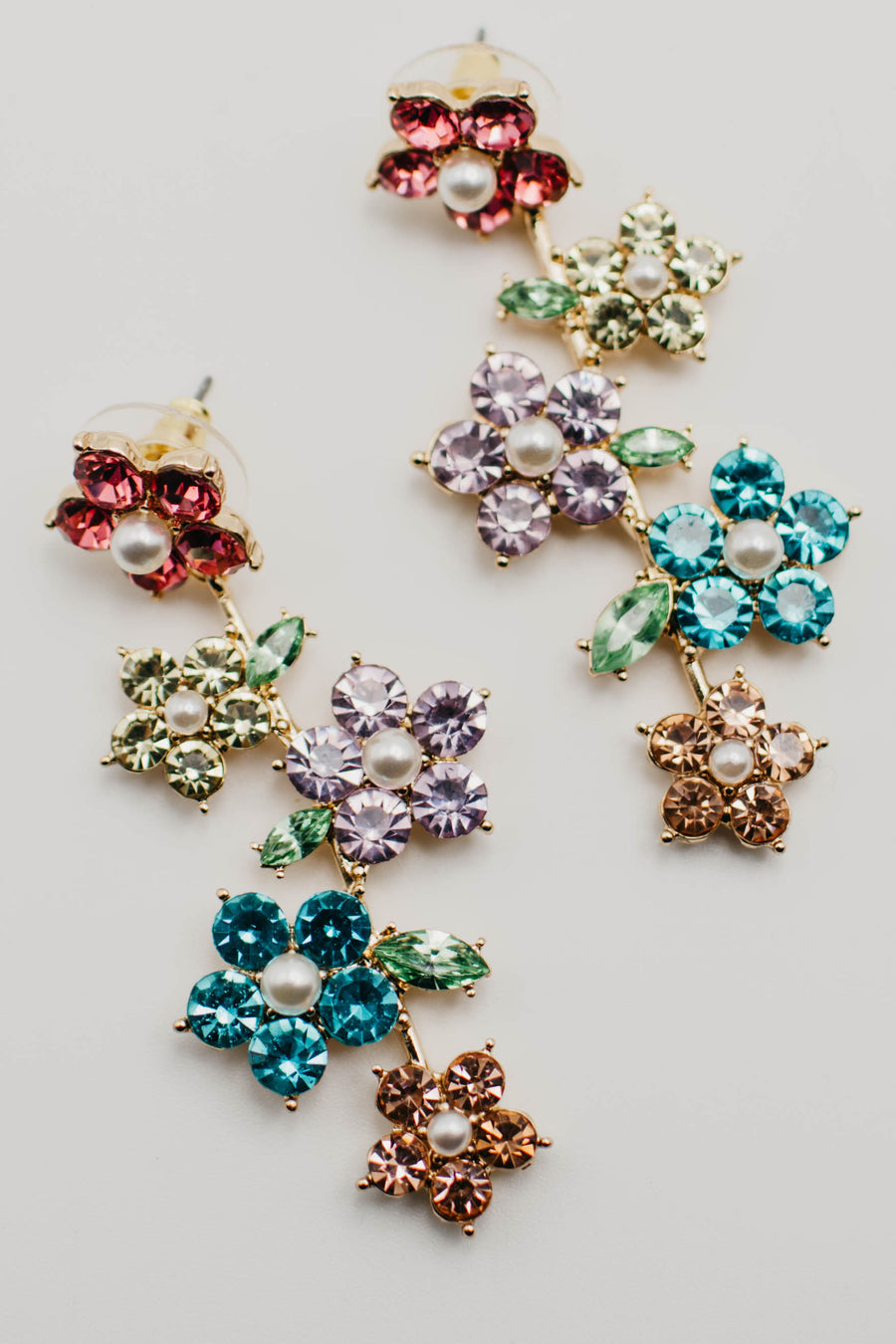 The Leah Colorful Studded Floral Earring