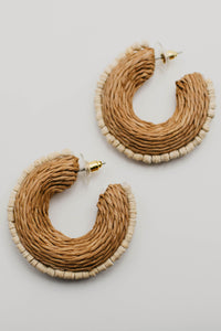 The Riley Raffia Straw Hoop Earrings