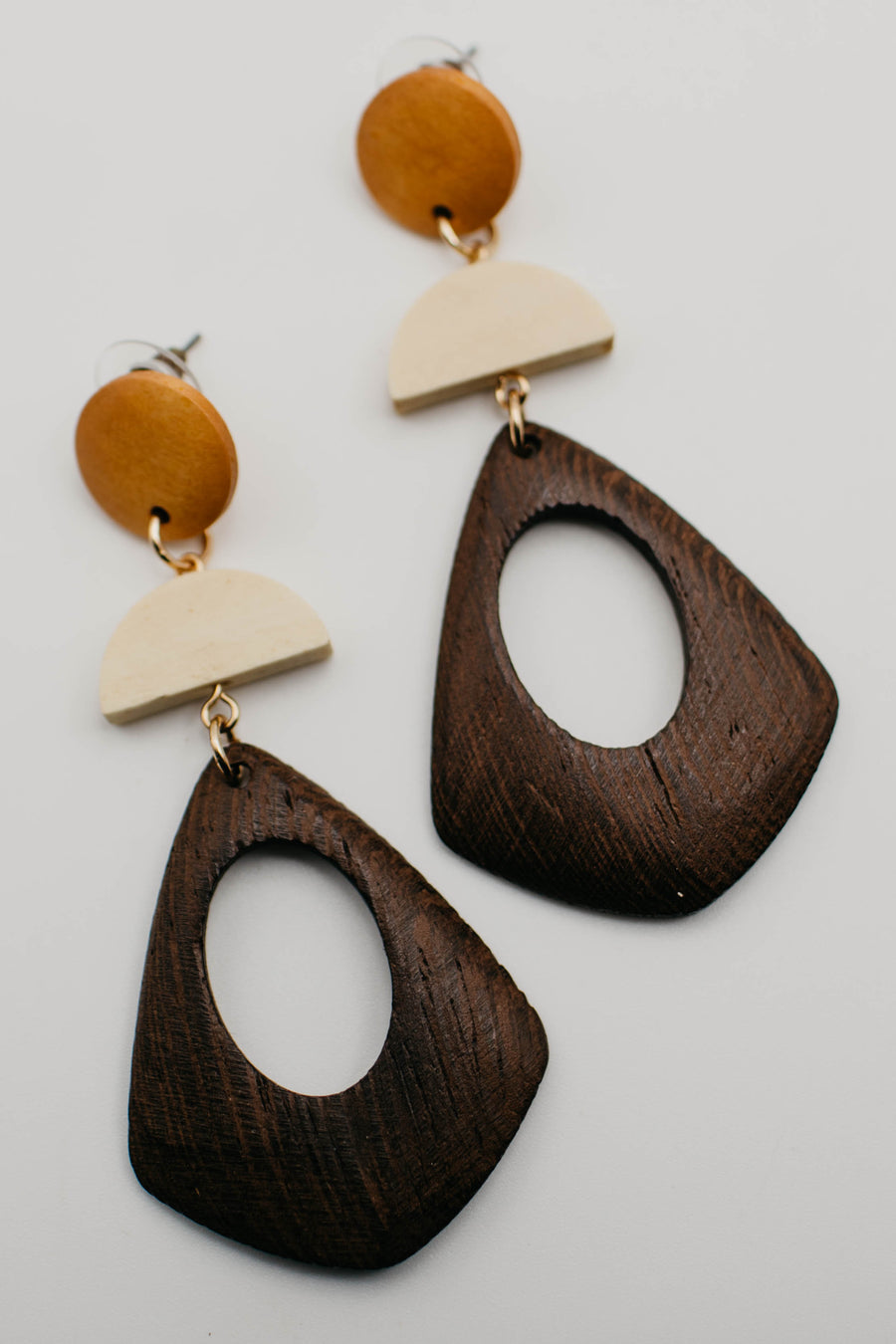 The Wanda Wooden Teardrop Dangle Earring