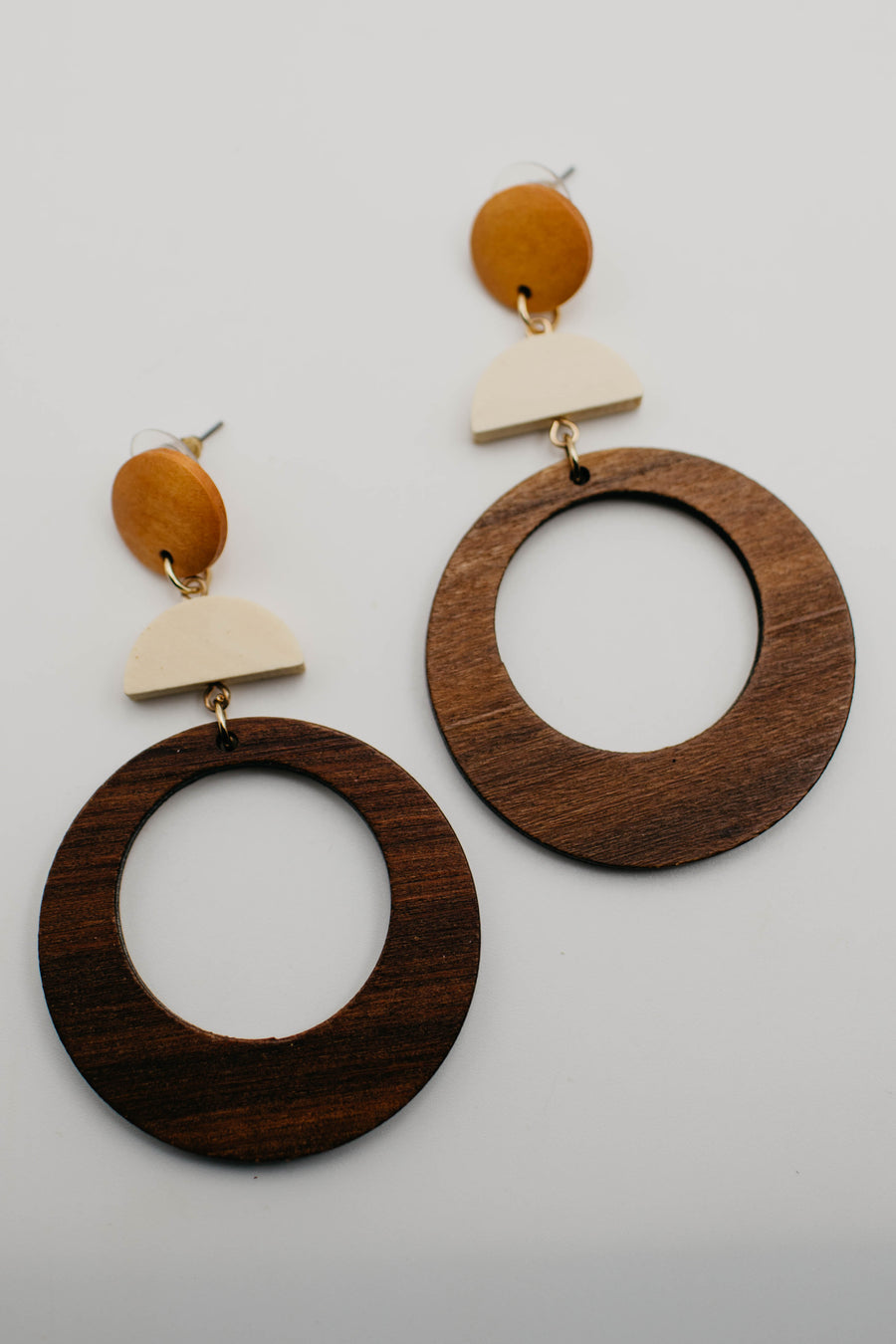 The Leaser Wooden Hoop Dangle Earring