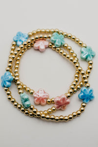The Fiona Floral Bead Stretch Bracelet Set