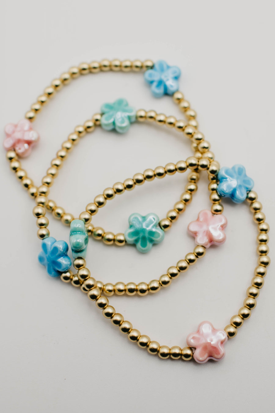 The Fiona Floral Bead Stretch Bracelet Set