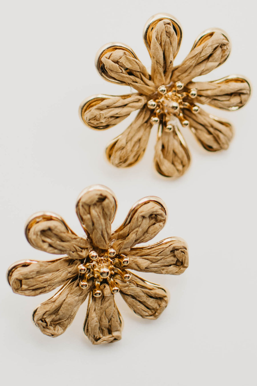 The Fallon Raffia Flower Earring
