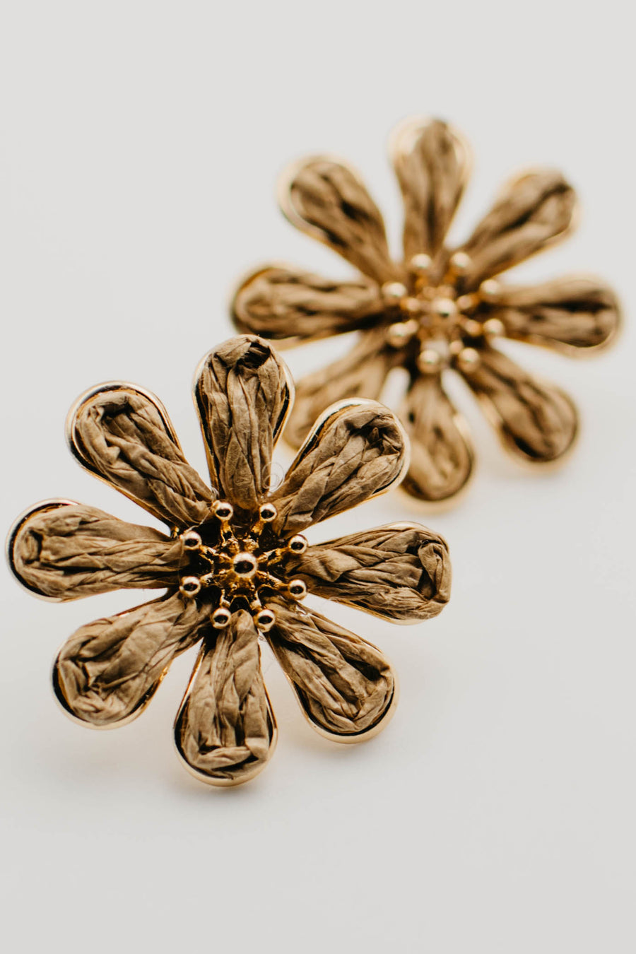 The Fallon Raffia Flower Earring