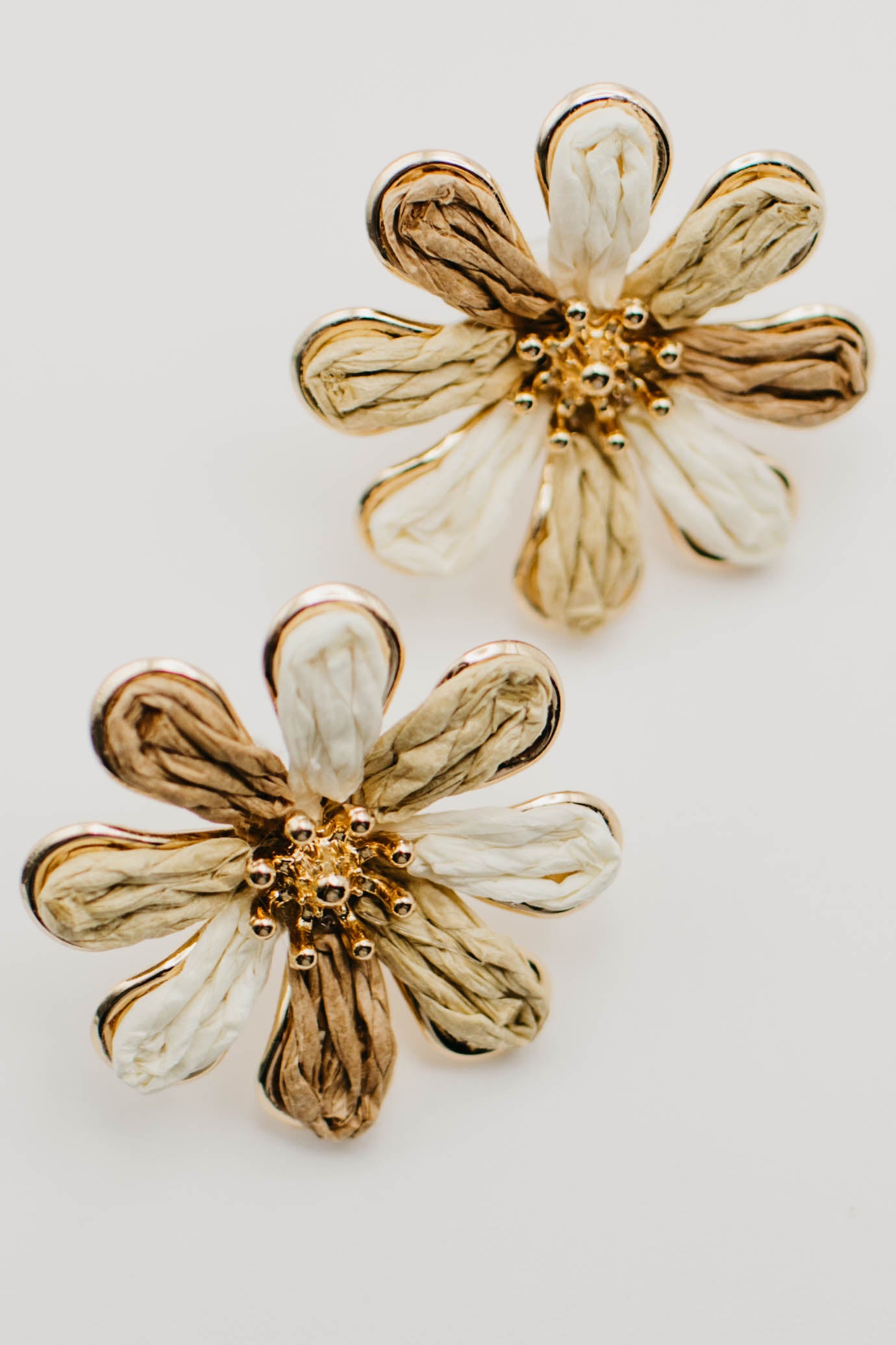 The Fallon Raffia Flower Earring