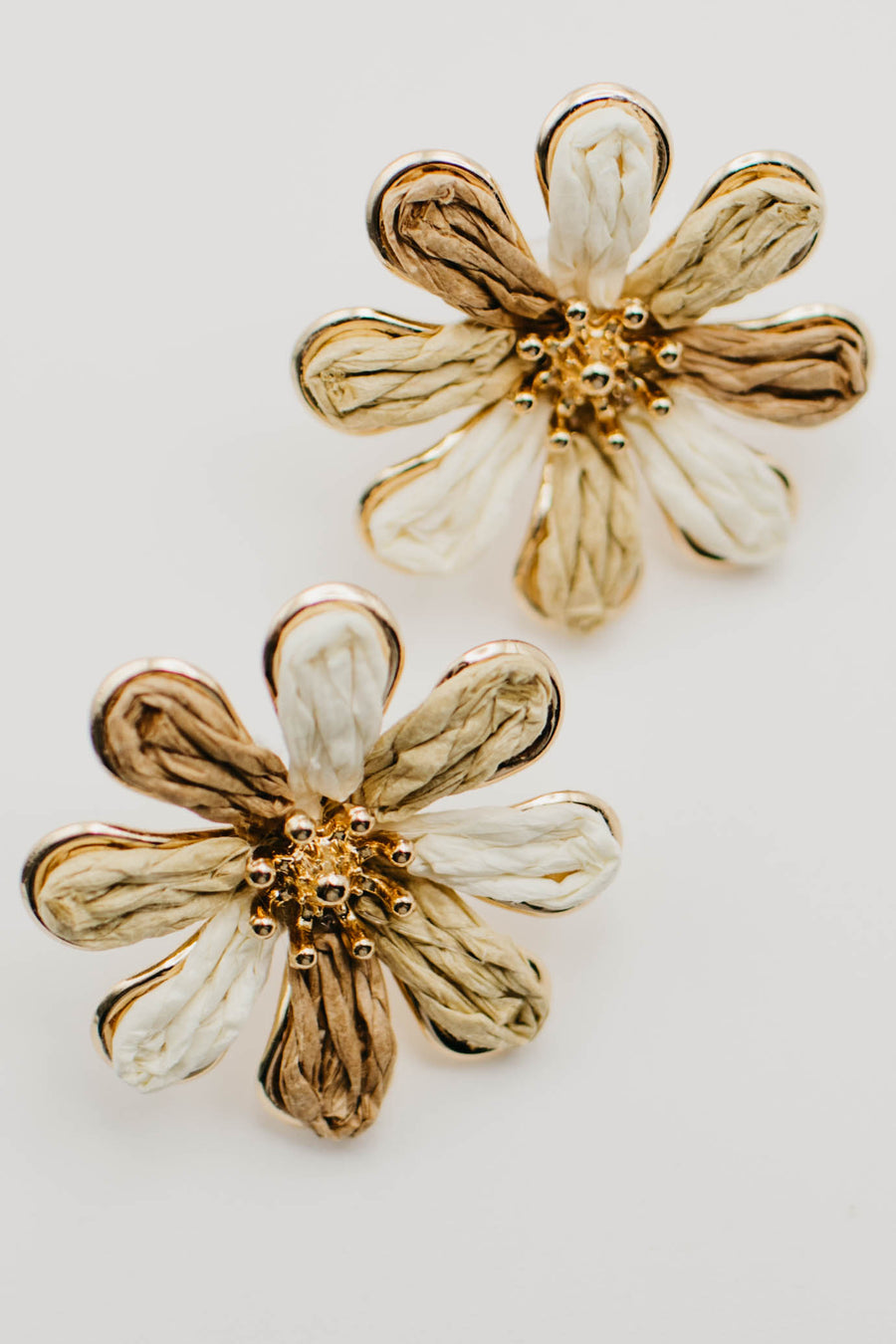 The Fallon Raffia Flower Earring