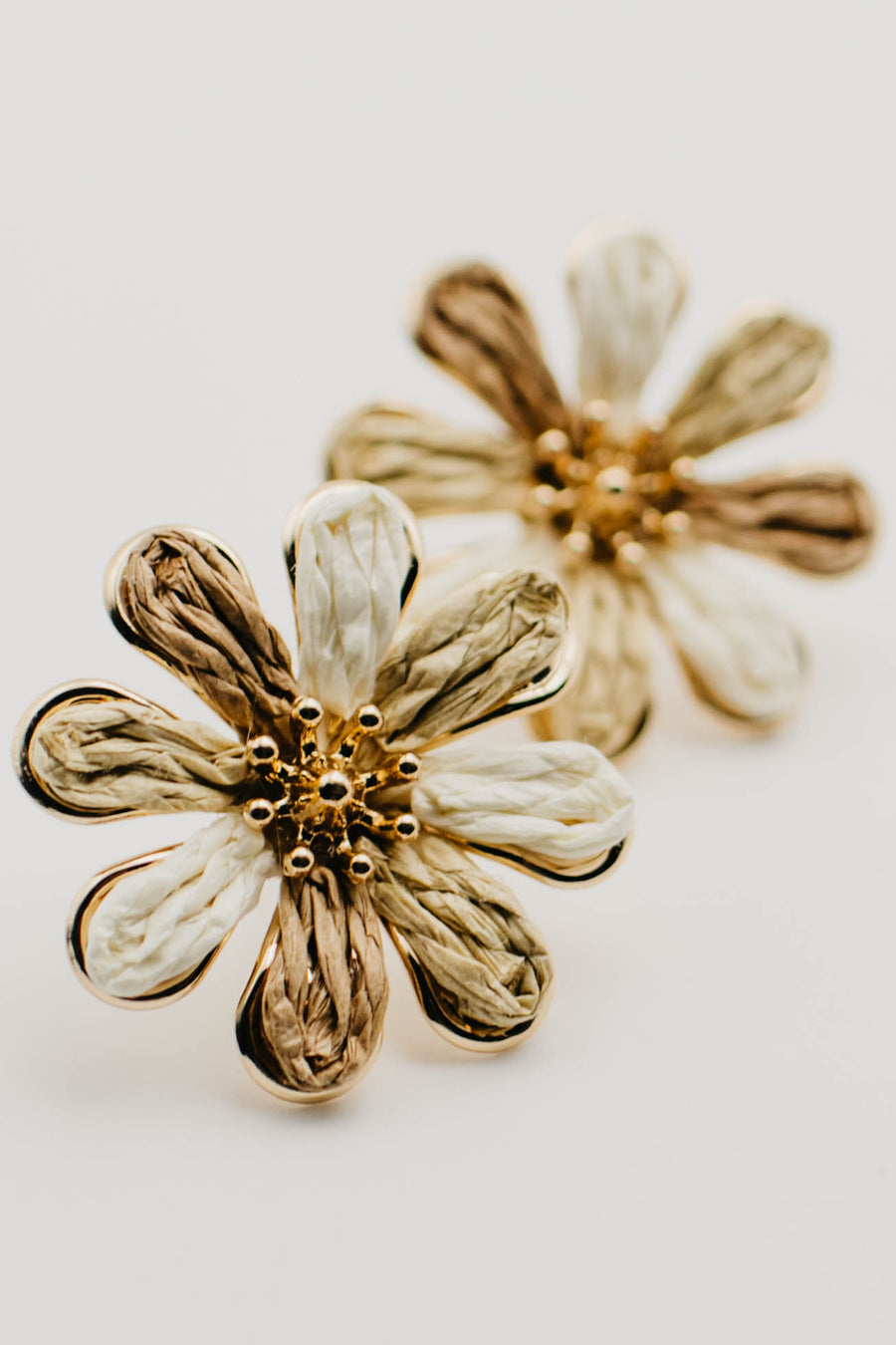The Fallon Raffia Flower Earring