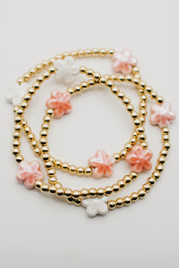 The Fiona Floral Bead Stretch Bracelet Set