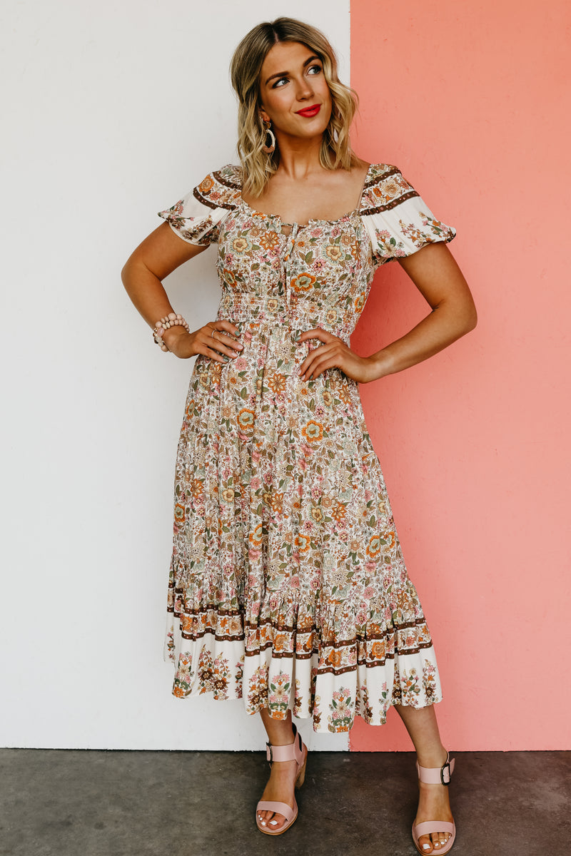 The Helen Floral Print Midi Dress - FINAL SALE