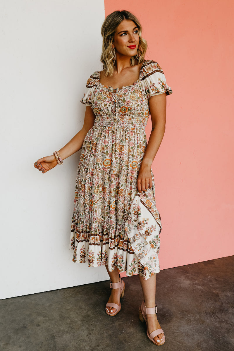 The Helen Floral Print Midi Dress - FINAL SALE