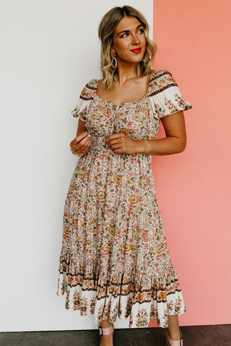 The Helen Floral Print Midi Dress - FINAL SALE