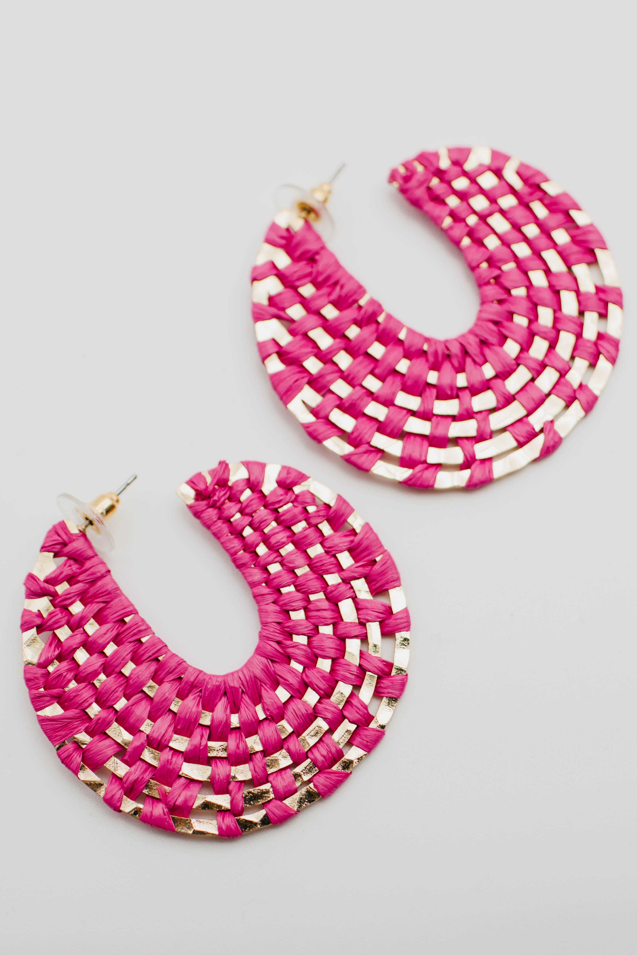 The Gertie Woven Rattan Hoop Earring