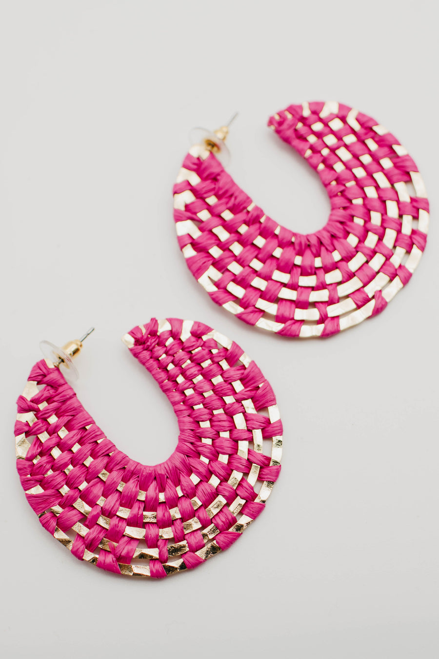 The Gertie Woven Rattan Hoop Earring
