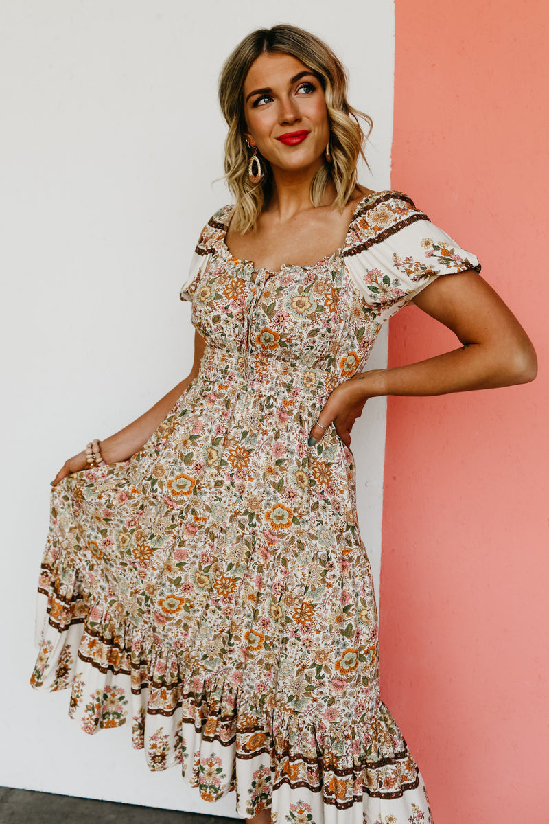 The Helen Floral Print Midi Dress - FINAL SALE