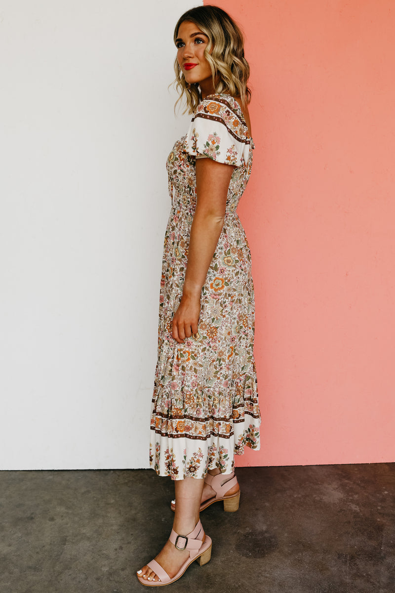The Helen Floral Print Midi Dress - FINAL SALE