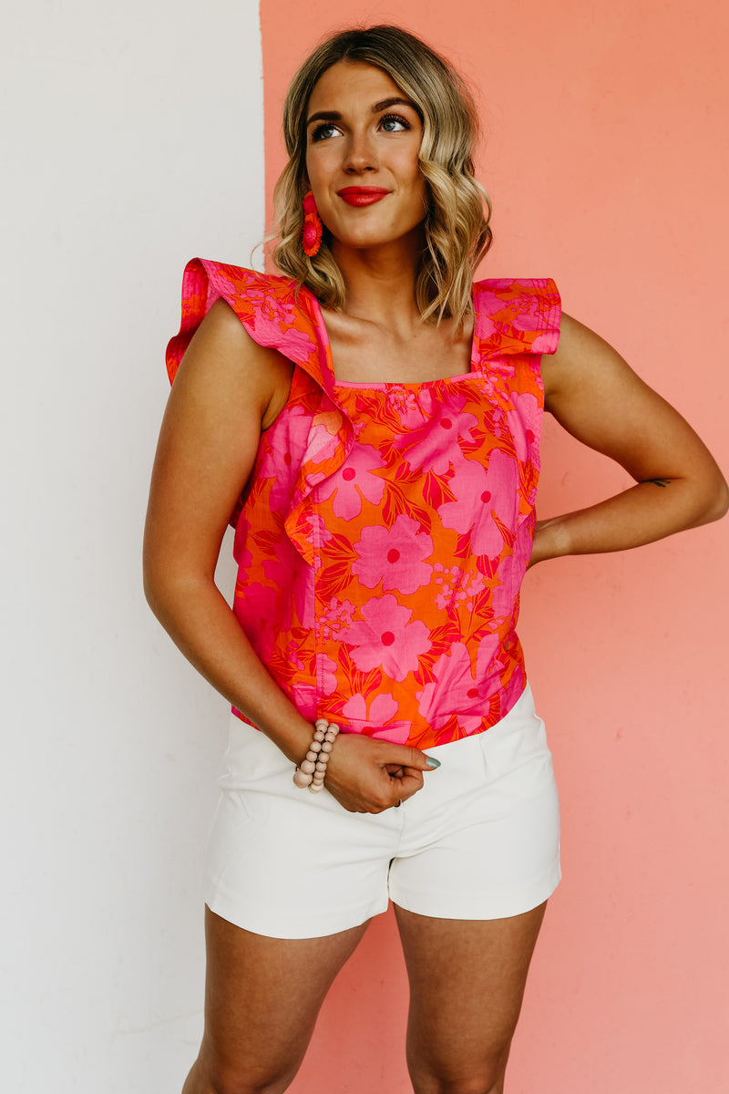 The Lawson Floral Flutter Sleeve Blouse - FINAL SALE