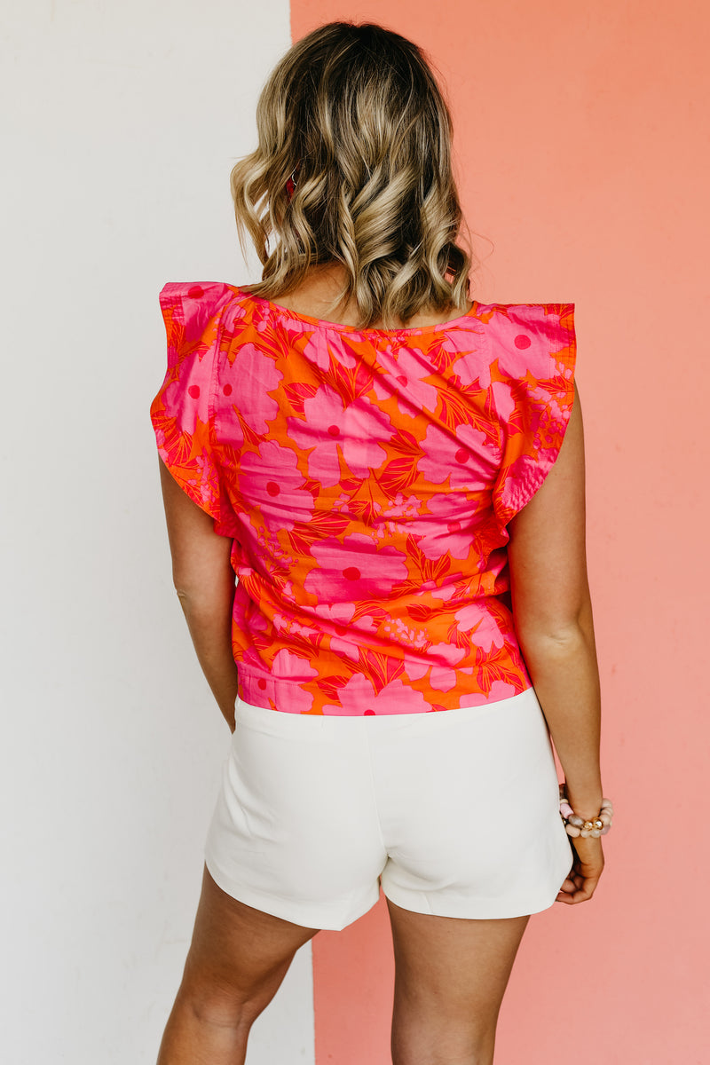The Lawson Floral Flutter Sleeve Blouse - FINAL SALE