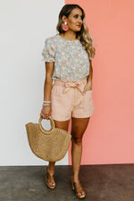 The Catelaya Pleated Ditsy Floral Blouse