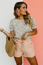 The Catelaya Pleated Ditsy Floral Blouse