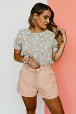 The Catelaya Pleated Ditsy Floral Blouse