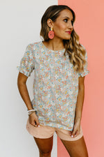 The Catelaya Pleated Ditsy Floral Blouse