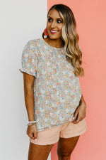 The Catelaya Pleated Ditsy Floral Blouse