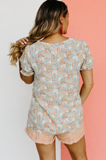 The Catelaya Pleated Ditsy Floral Blouse