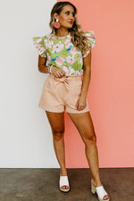 The Julio Floral Ruffle Neck Blouse