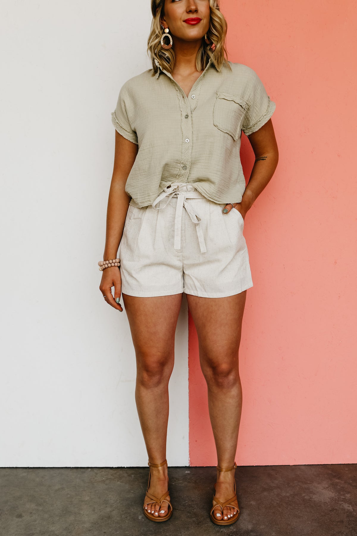 The Hayes Tie Waist Linen Shorts - FINAL SALE