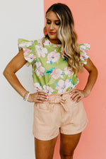 The Julio Floral Ruffle Neck Blouse