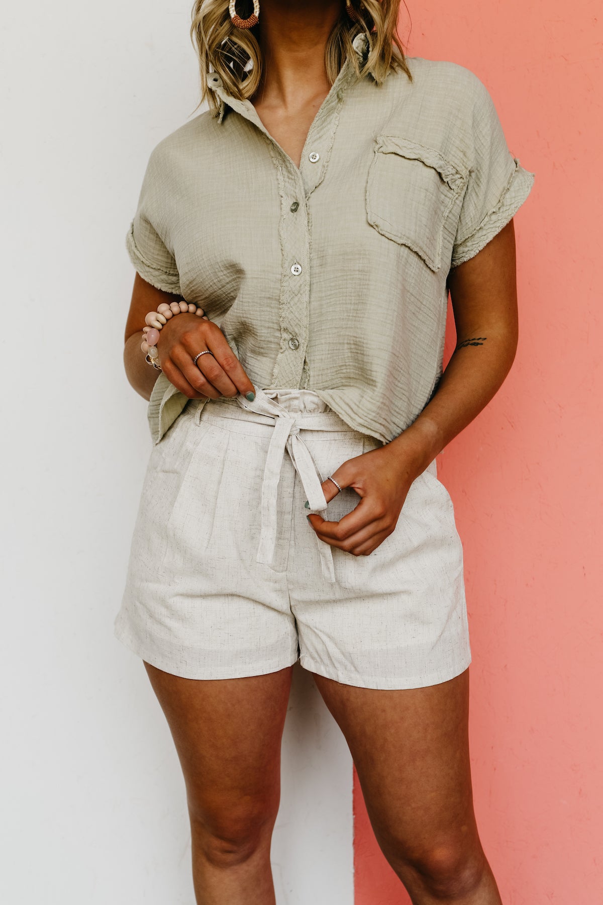 The Hayes Tie Waist Linen Shorts - FINAL SALE
