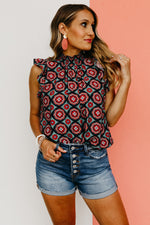 The Asa Printed Balloon Waist Top