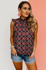 The Asa Printed Balloon Waist Top
