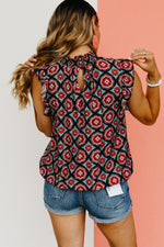 The Asa Printed Balloon Waist Top
