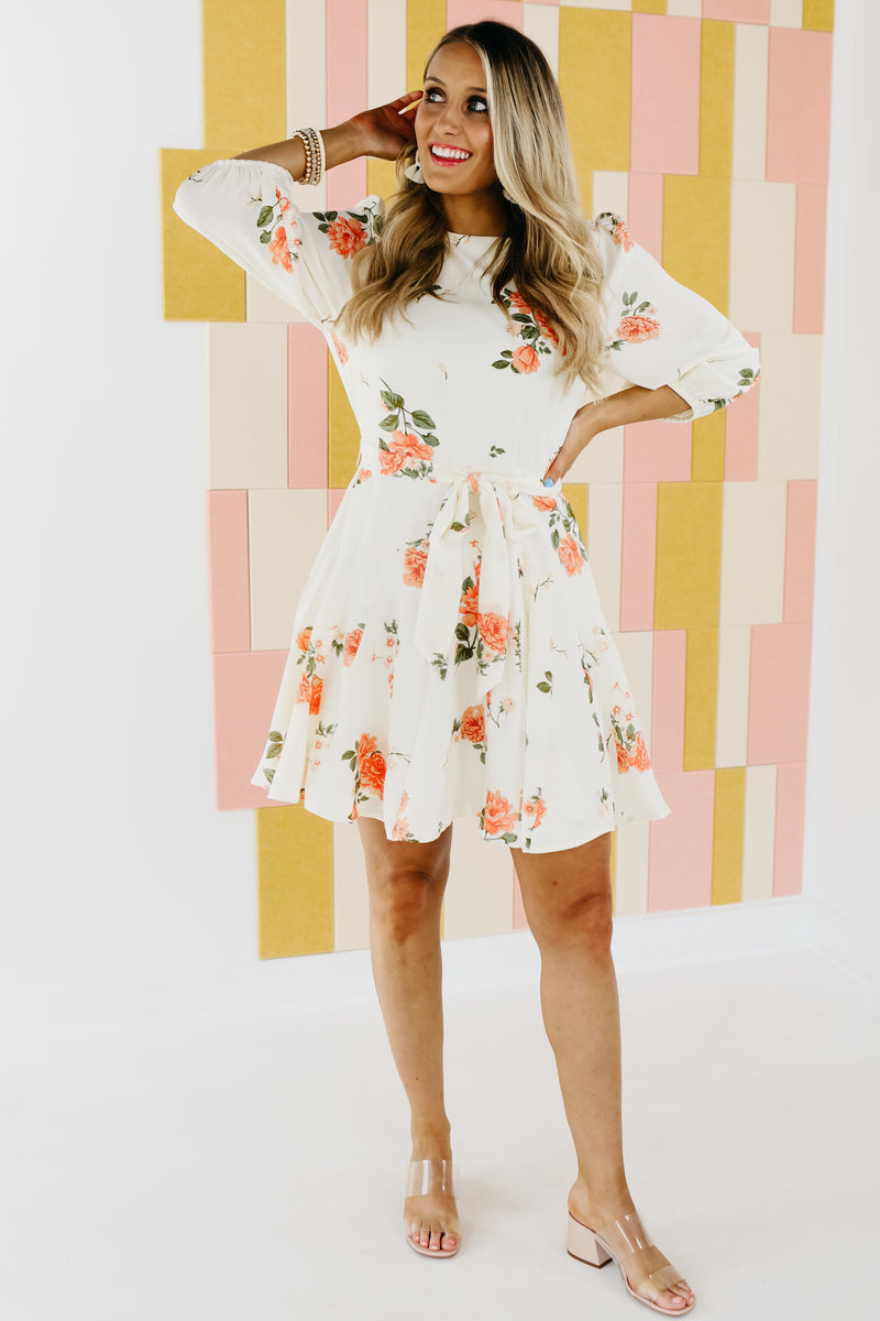The Shelby Floral Tie Waist Mini Dress - FINAL SALE