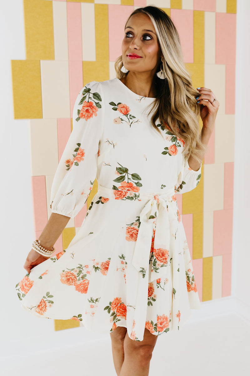 The Shelby Floral Tie Waist Mini Dress - FINAL SALE