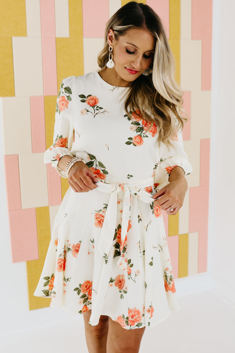 The Shelby Floral Tie Waist Mini Dress - FINAL SALE