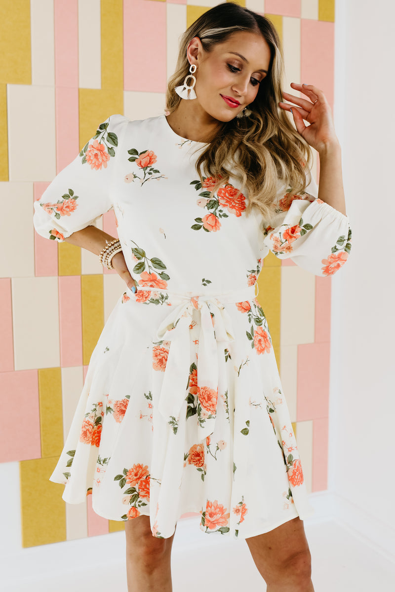 The Shelby Floral Tie Waist Mini Dress - FINAL SALE