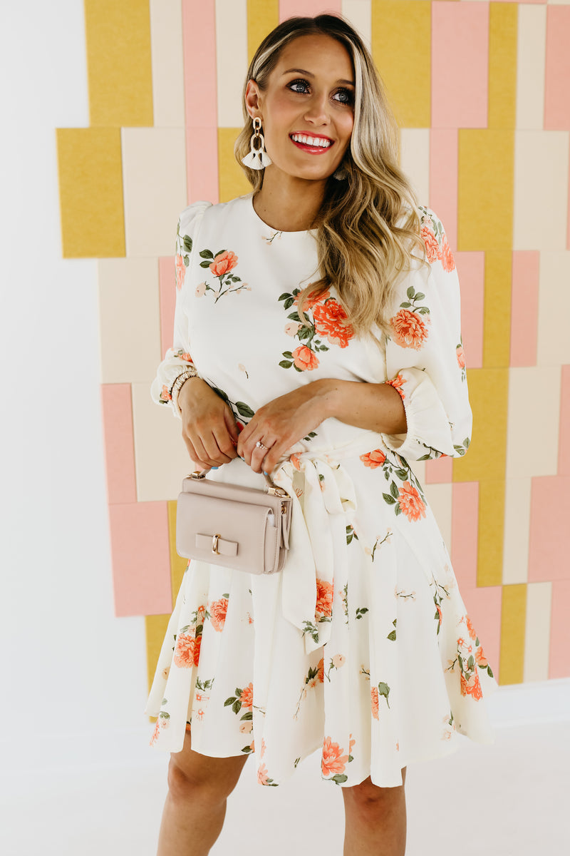 The Shelby Floral Tie Waist Mini Dress - FINAL SALE