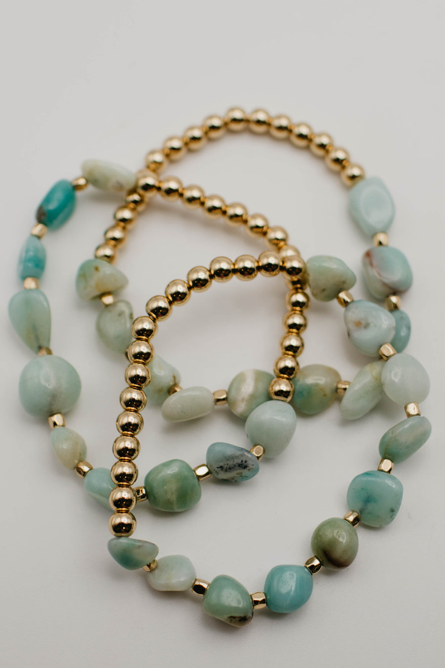 The Mayson Triple Layer Stone Bracelet Set
