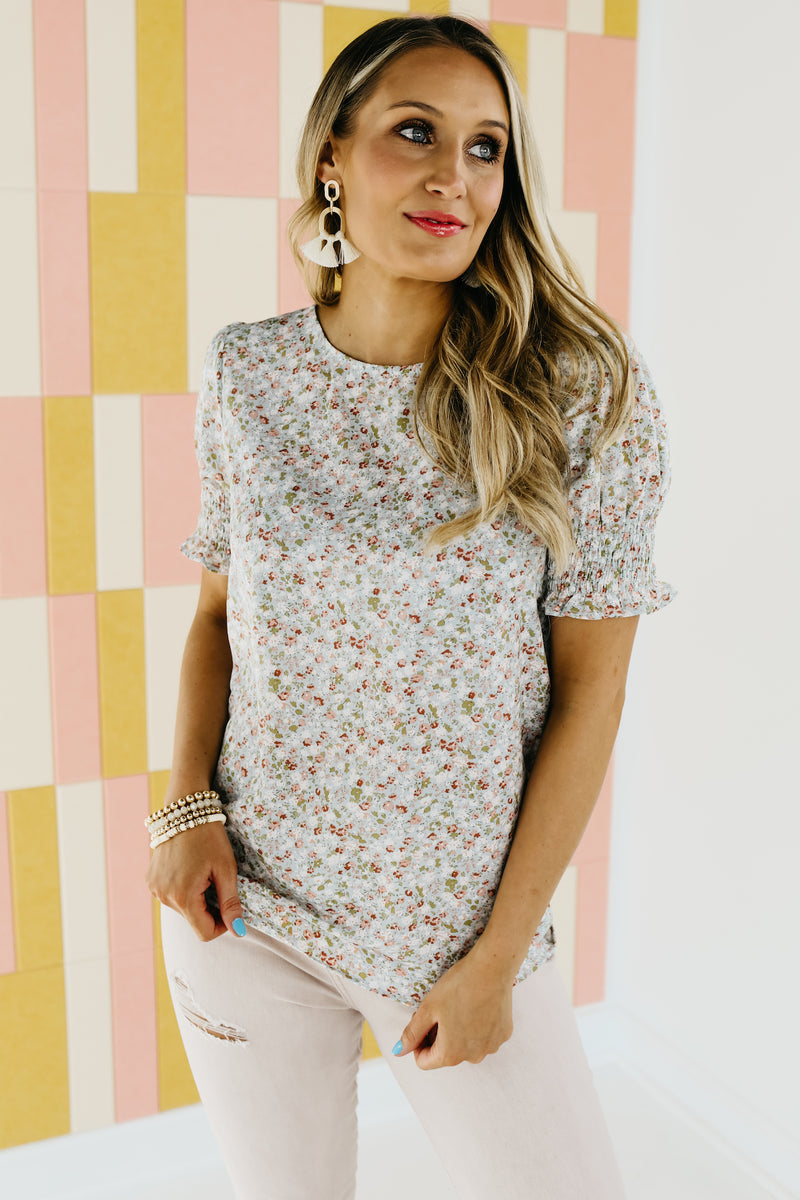 The Mack Floral Cinched Sleeve Blouse - FINAL SALE