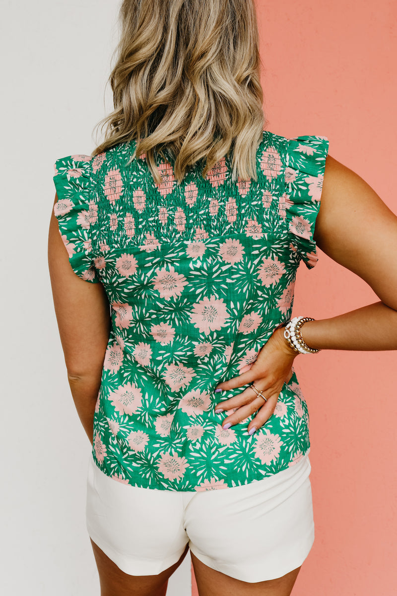 The Sonia Floral Smocked Top - FINAL SALE