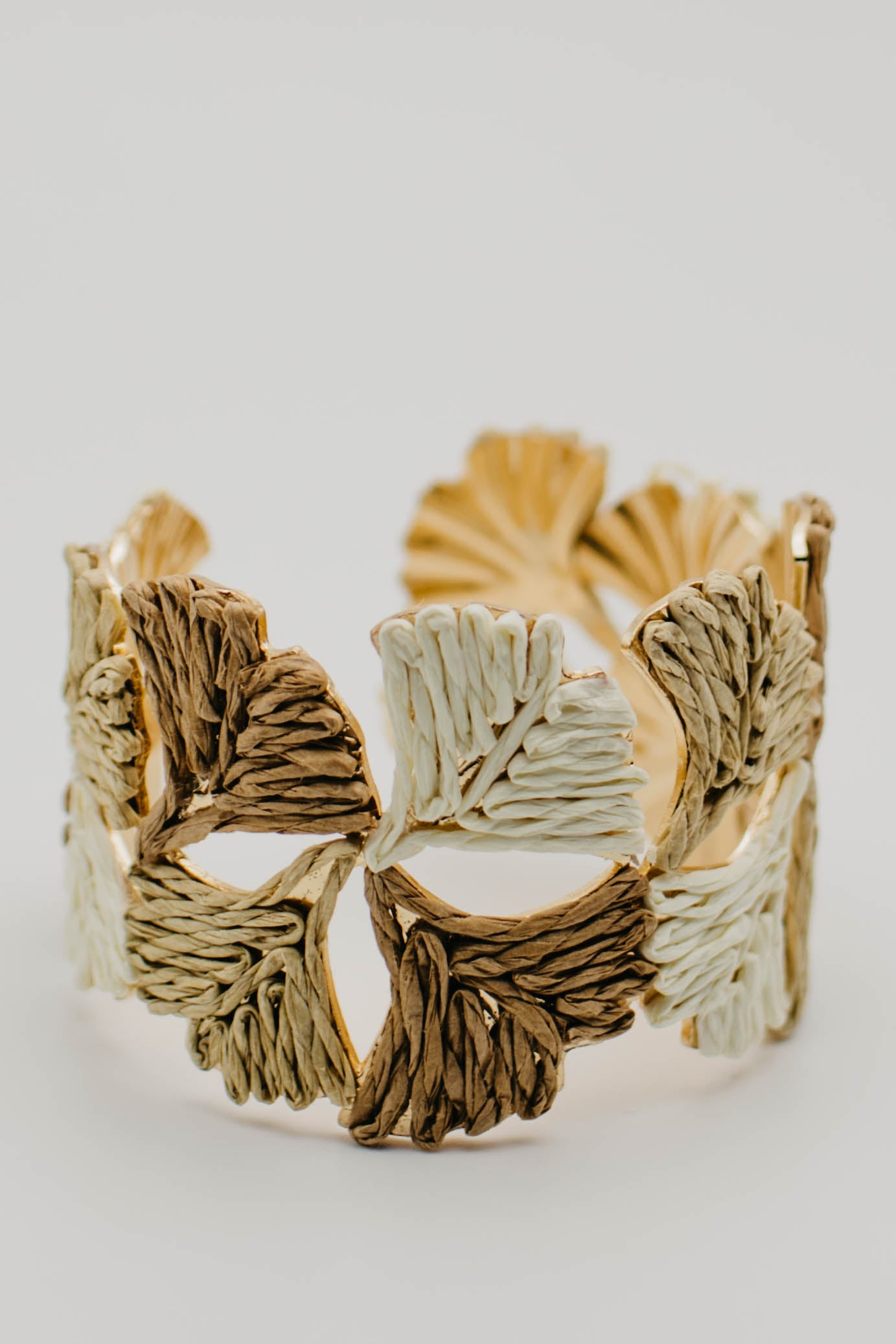 The Jamie Raffia Leaf Cuff Bracelet