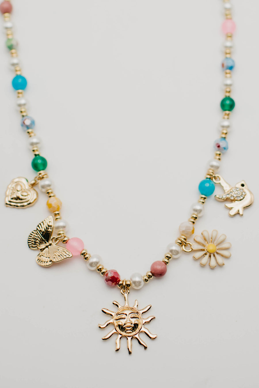 The Nadia Beaded Charm Necklace