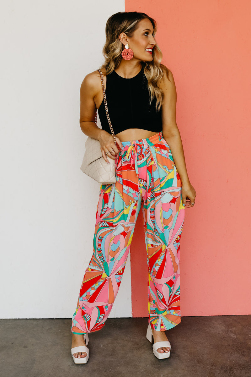 The Mabel Abstract Wide Leg Pants - FINAL SALE
