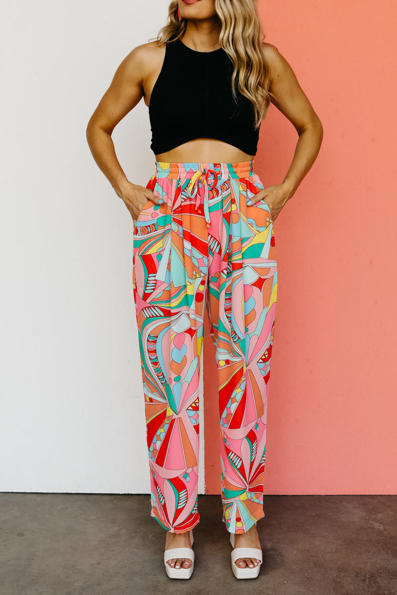 The Mabel Abstract Wide Leg Pants - FINAL SALE