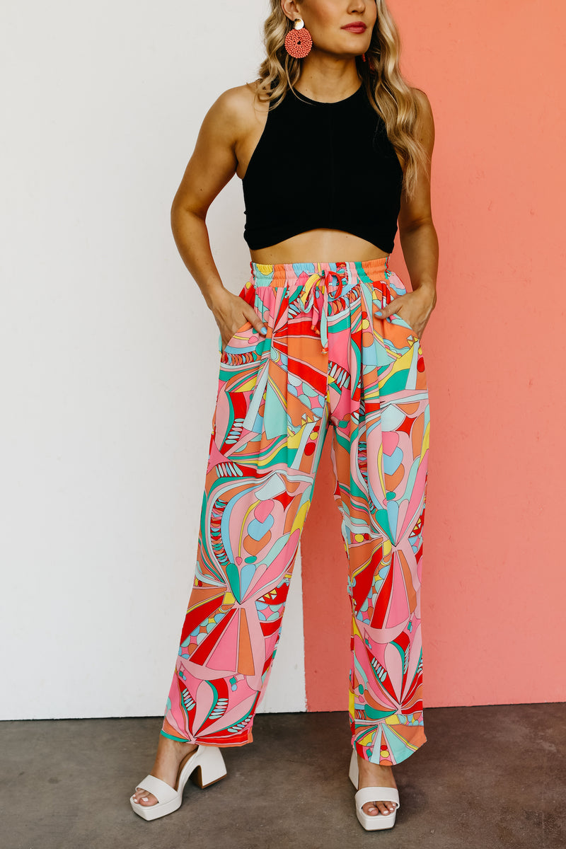 The Mabel Abstract Wide Leg Pants - FINAL SALE