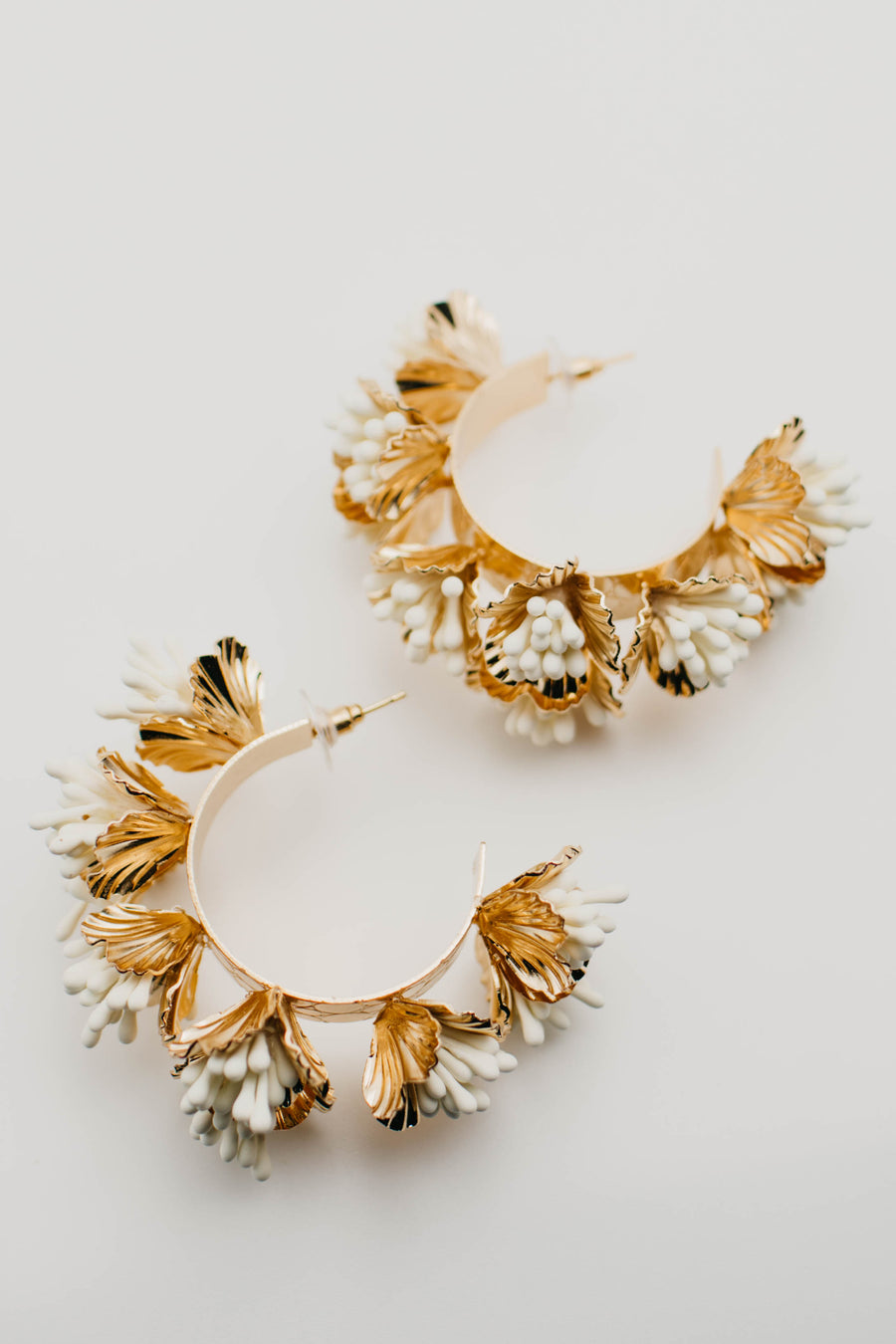 The Elenore Floral Hoop Earring